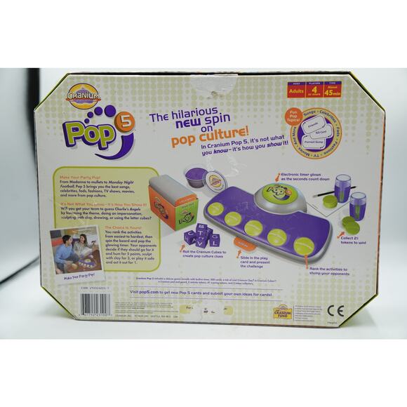 Cranium Pop 5 Party Game 2007 Hilarious Pop Culture Trivia Adults Complete Set - Picture 2 of 4
